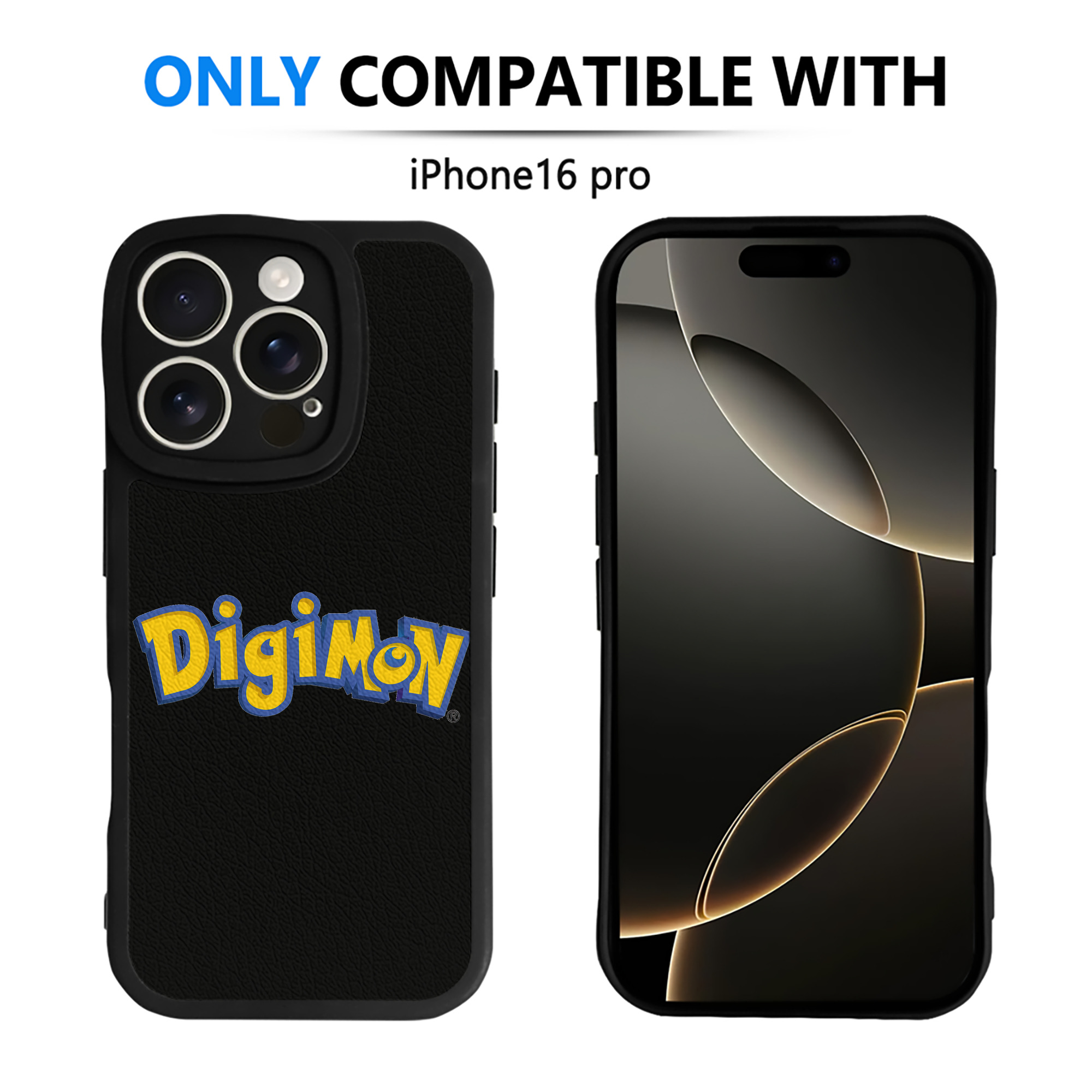 （画像用） Digimon デジタルモンスター/デジモン 【iPhone 16シリーズ対応】シリコンスマホケース（レザー調） 材質：シリコン